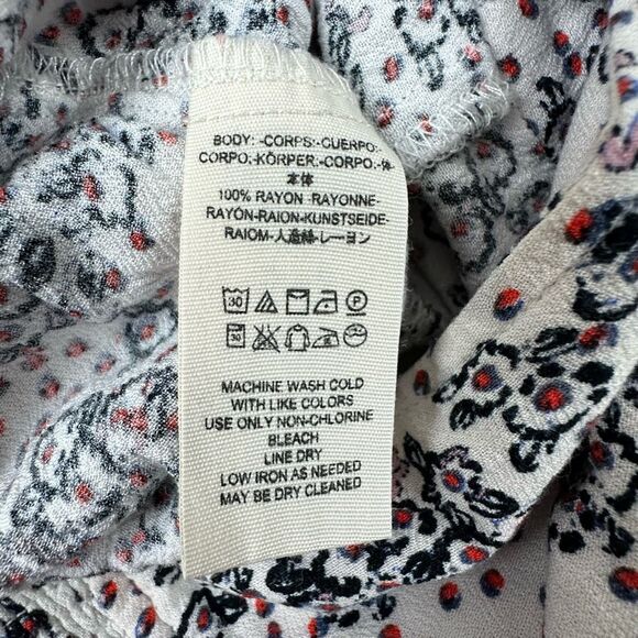 Free People Women's Size S Mini Skirt Skort Micro Floral Smocked Waist White - Picture 8 of 10